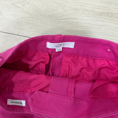 LOFT Riviera Slim Pink Ankle Dress Pants – Size 0