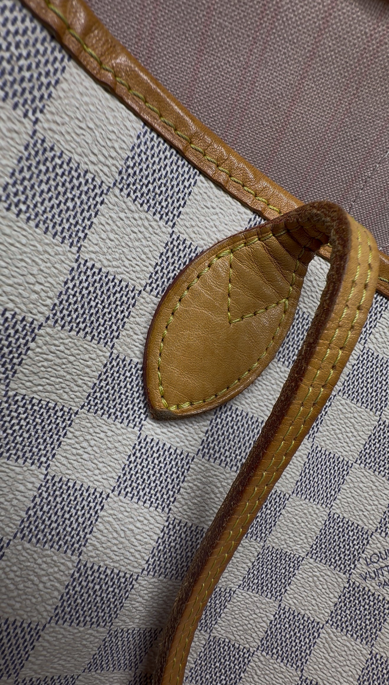 Louis Vuitton Damier Azur with rose ballerine Neverfull MM