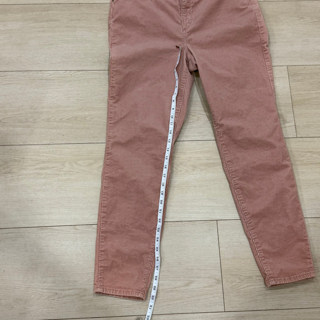 Talbots High Waist Corduroy Jegging Ankle Pants Size 10 Pink