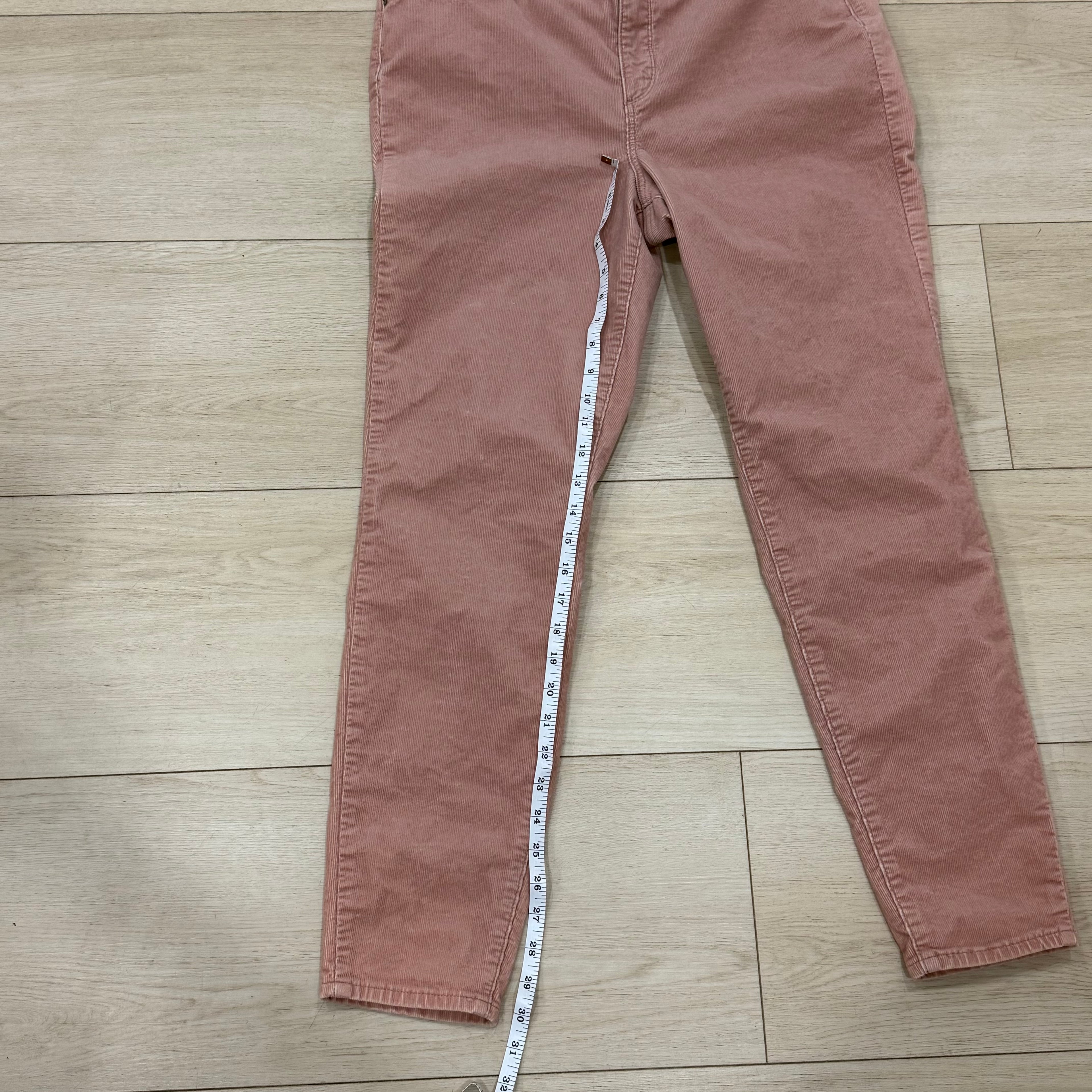 Talbots High Waist Corduroy Jegging Ankle Pants Size 10 Pink