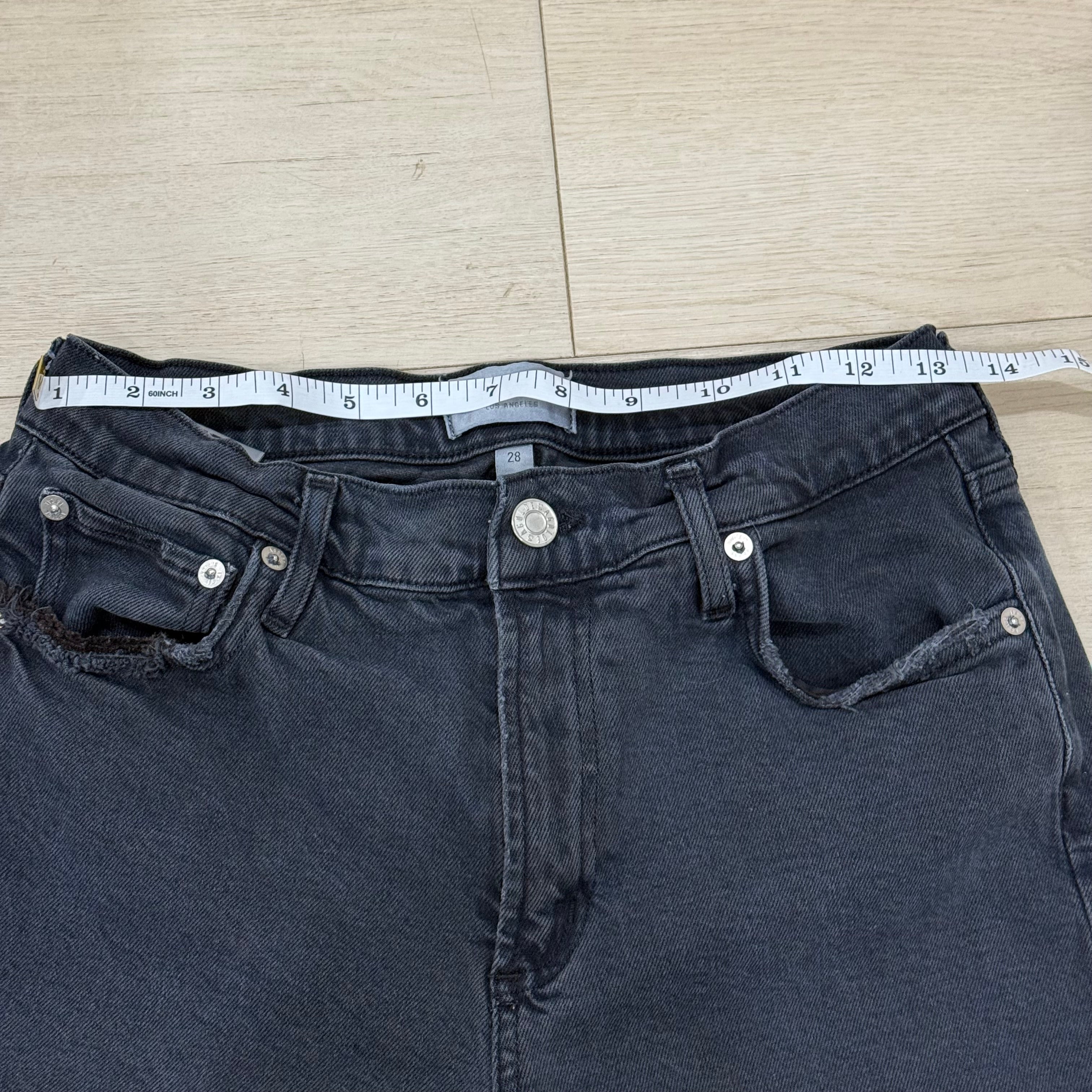 AGOLDE Toni Jeans – Black Raw Hem – Size 28