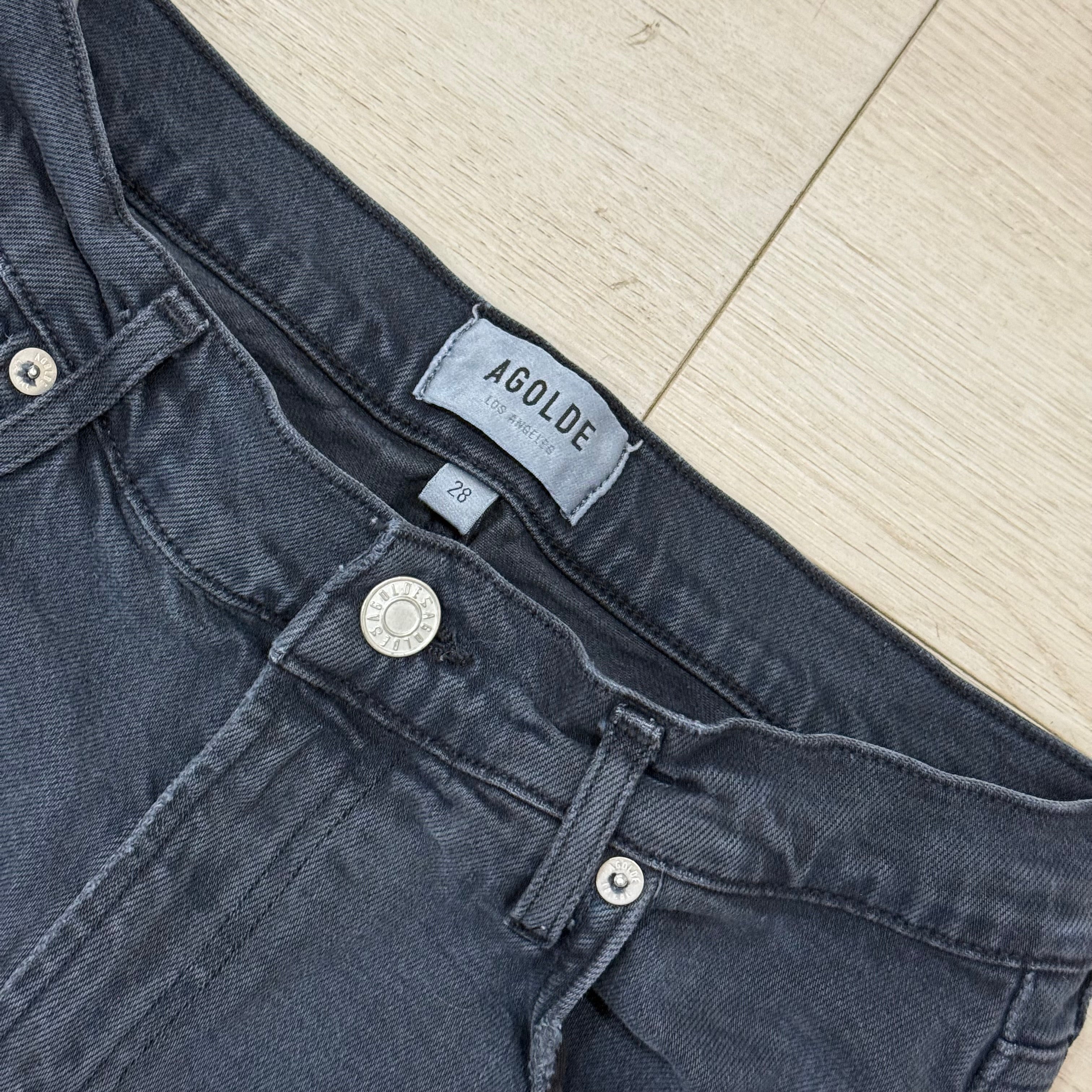 AGOLDE Toni Jeans – Black Raw Hem – Size 28