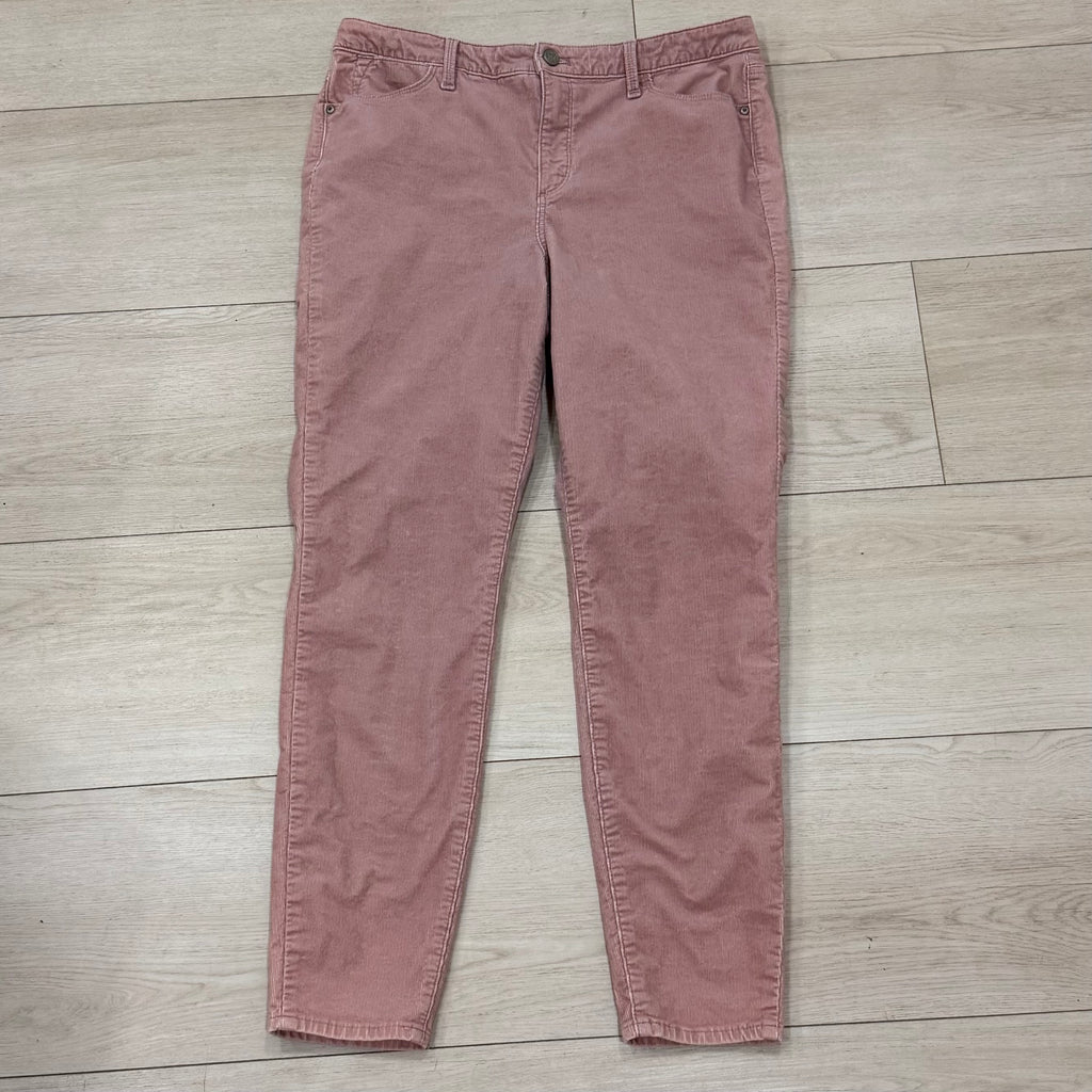 Talbots High Waist Corduroy Jegging Ankle Pants Size 10 Pink