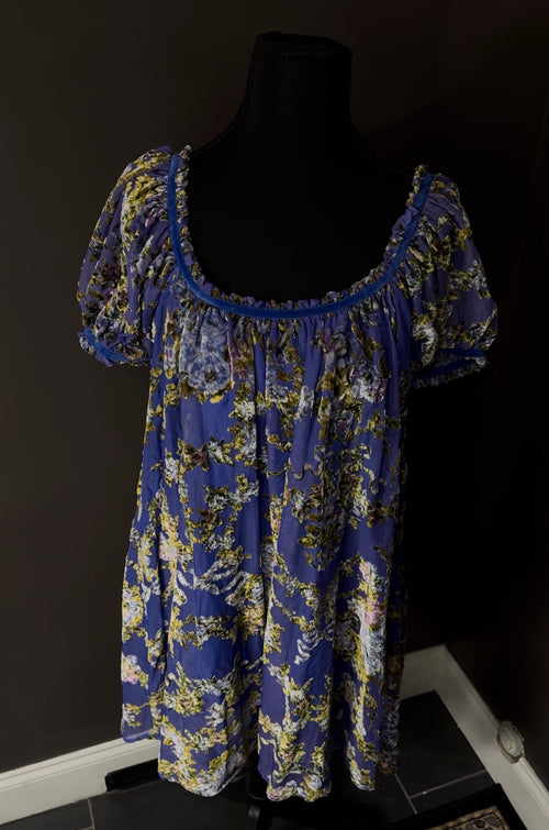 Free People Blue Floral Print Dress