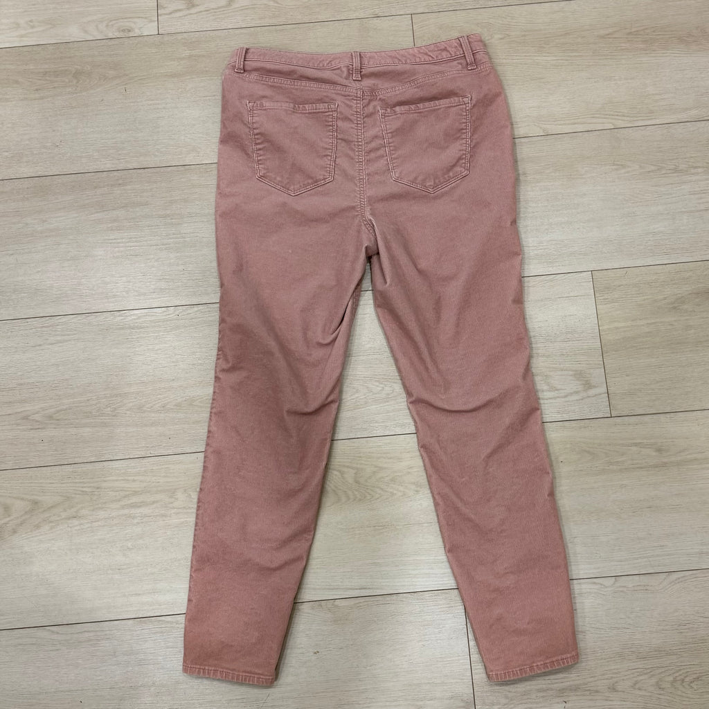 Talbots High Waist Corduroy Jegging Ankle Pants Size 10 Pink