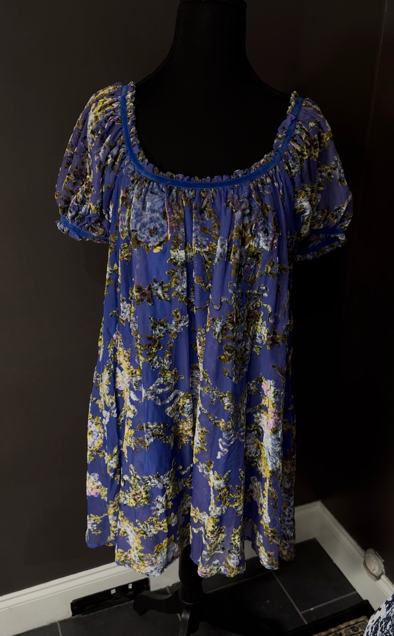 Free People Blue Floral Print Dress